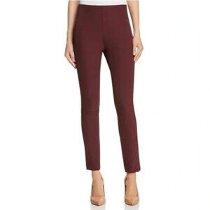 Theory Neoteric Skinny Dress Pants Size 10 Black Cherry Dark Red Navalane Becker